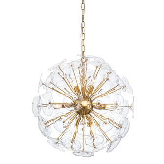 Sancia Eight Light Chandelier in Warm Brass (374|H21104G8BR)
