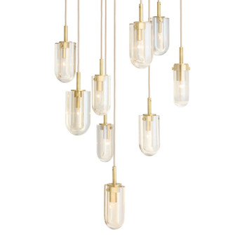 Javier Nine Light Chandelier in Champagne/Antique Brass (314|DSC15)