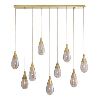 Giselle Nine Light Chandelier in Smoke Luster/Antique Brass (314|DLC56)