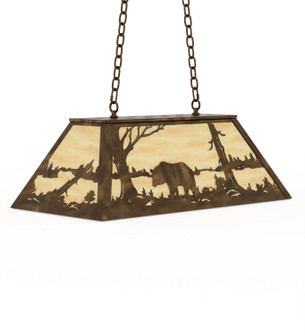 Bear At Lake Six Light Pendant in Antique Copper (57|67175)