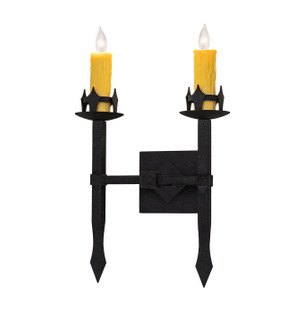 Castilla Two Light Wall Sconce in Black Cracked Ice (57|297087)