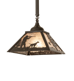Quail Hunter W/Dog One Light Pendant in Bronze (57|292143)