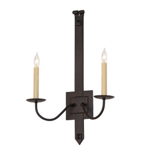Primitive Two Light Wall Sconce in Black Satin Wrought Iron (57|291118)