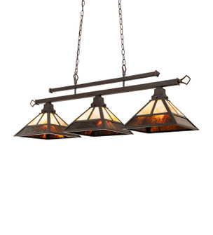 T'' Mission'' Three Light Island Pendant in Mahogany Bronze Craftsman Brown (57|289485)