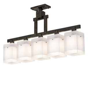 Quadrato Five Light Island Pendant in Golden Bronze (57|288668)