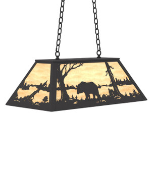 Bear At Lake Six Light Pendant in Textured Black (57|234300)