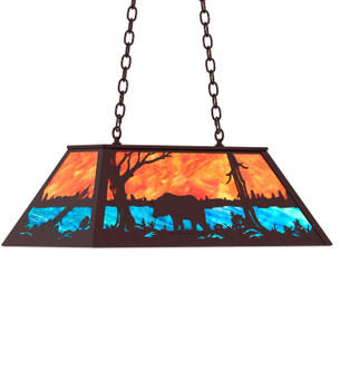 Bear At Lake Six Light Pendant in Mahogany Bronze (57|234098)