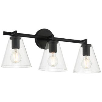 Katie Three Light Vanity in Matte Black (18|62633MBLCLR)