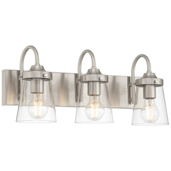 Dickens Three Light Vanity in Brushed Steel (18|62023BSCLR)