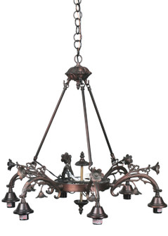 Leaping Bass Eight Light Chandelier in Mahogany Bronze (57|26181)