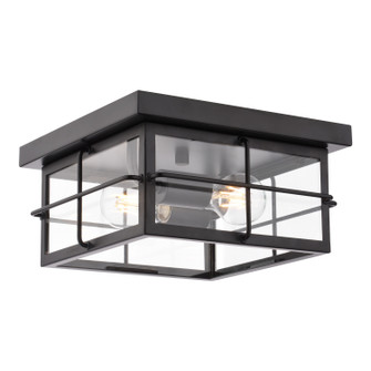 Manchester Two Light Outdoor Flush Mount in Matte Black (63|T0847)