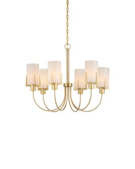 Macklin Six Light Chandelier in Brass / White (142|90001491)