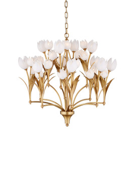 Glazen LED Chandelier in Polished Antique Brass / White (142|90001475)