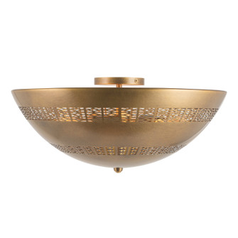Overland Three Light Flush Mount in Vintage Brass (452|FM358318VB)