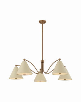 Clive Five Light Chandelier in Patina Brass (67|F3542PBRSSD)