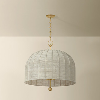 Lonnie Six Light Pendant in Vintage Gold Leaf (67|F1628VGL)