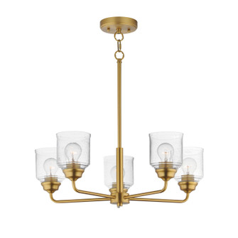 Acadia Five Light Chandelier in Natural Aged Brass (16|12266CDNAB)