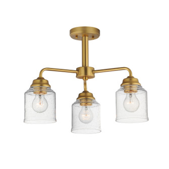 Acadia Three Light Semi-Flush Mount/Chandelier in Natural Aged Brass (16|12260CDNAB)