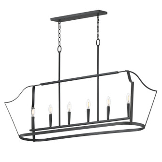 Arden Six Light Linear Pendant in Black (16|10427BK)