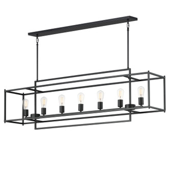 Gridline Seven Light Linear Pendant in Black (16|10417BK)