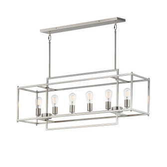 Gridline Six Light Linear Pendant in Satin Nickel (16|10416SN)