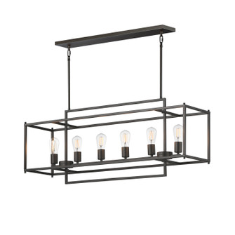 Gridline Six Light Linear Pendant in Black (16|10416BK)
