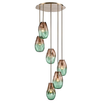 Modellare Six Light Pendant in Lacquered Gold (581|860036)