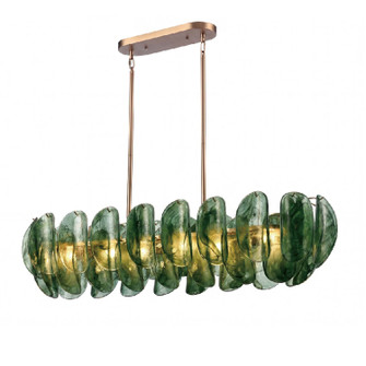 Chateau Six Light Linear Chandelier in Satin Brass (581|856236)