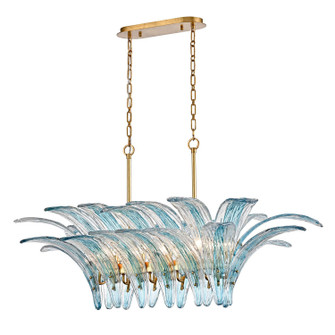 Fiore Ten Light Linear Chandelier in Antique Gold Leaf (581|8549210)