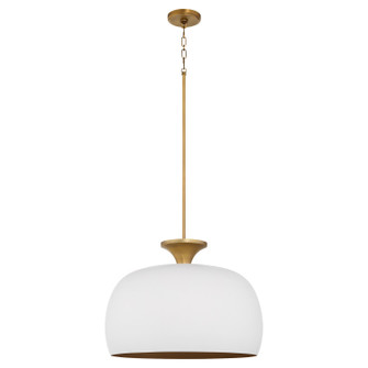 Stupa Three Light Pendant in Studio White|Brushed Brass (19|897220847)