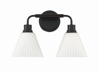 Pleated II Two Light Vanity in Flat Black (46|62302FB)