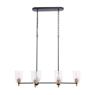 Council Six Light Island Pendant in Flat Black/Satin Brass (46|60376FBSBC)