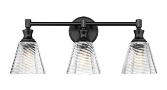 Auden Three Light Vanity in Matte Black (224|77043VMB)