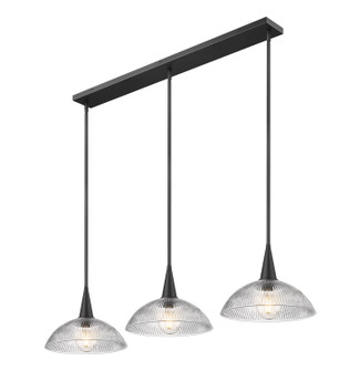 Lunelle Three Light Linear Chandelier in Matte Black (224|3051P123LMB)