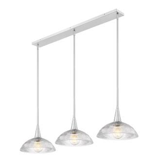 Lunelle Three Light Linear Chandelier in Brushed Nickel (224|3051P123LBN)