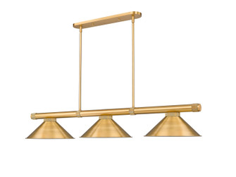 Vanguard Three Light Billiard in Rubbed Brass (224|30503RBRB15)