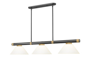 Vanguard Three Light Billiard in Matte Black + Rubbed Brass (224|30503MBRBAMO14)