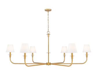 Tova Six Light Chandelier in Rubbed Brass (224|304962RB)