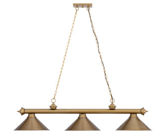 Cordon Three Light Billiard in Heritage Brass (224|23063HBRHBR15)