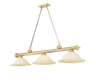 Cordon Three Light Billiard in Heritage Brass (224|23063HBRGM16)