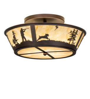 Hunter W/Dog LED Flush Mount in Tavertine Idalite (57|292934)