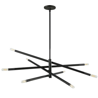 Wand Eight Light Pendant in Black (216|WAN548PMB)