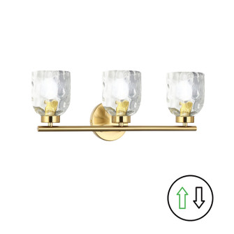 Vallora Three Light Vanity in Aged Brass (216|VLA213WAGBCLR)
