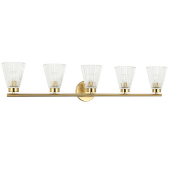 Vienna Five Light Vanity in Aged Brass (216|VIE385WAGB)
