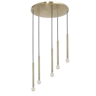 Sanya Five Light Pendant in Aged Brass (216|SNY125PAGB)