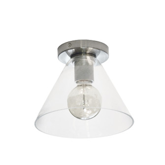 Roswell One Light Flush Mount in Satin Chrome (216|RSW91FHSCCLR)