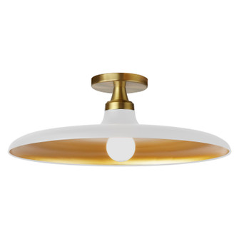 Quentin One Light Semi-Flush Mount in Matte White/Gold (216|QTN181SFMWAGB)