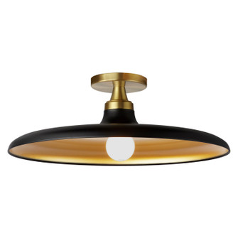 Quentin One Light Semi-Flush Mount in Matte Black/Gold (216|QTN181SFMBAGB)