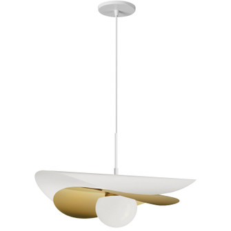 Paven LED Pendant in Matte White/Aged Brass (216|PVN2012LEDPMWAGB)