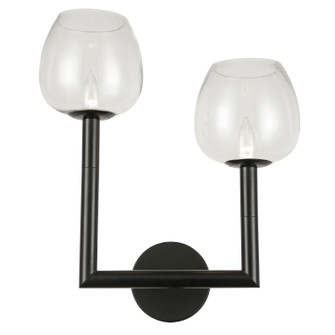 Nora Two Light Wall Sconce in Black (216|NORL112WMBCLR)